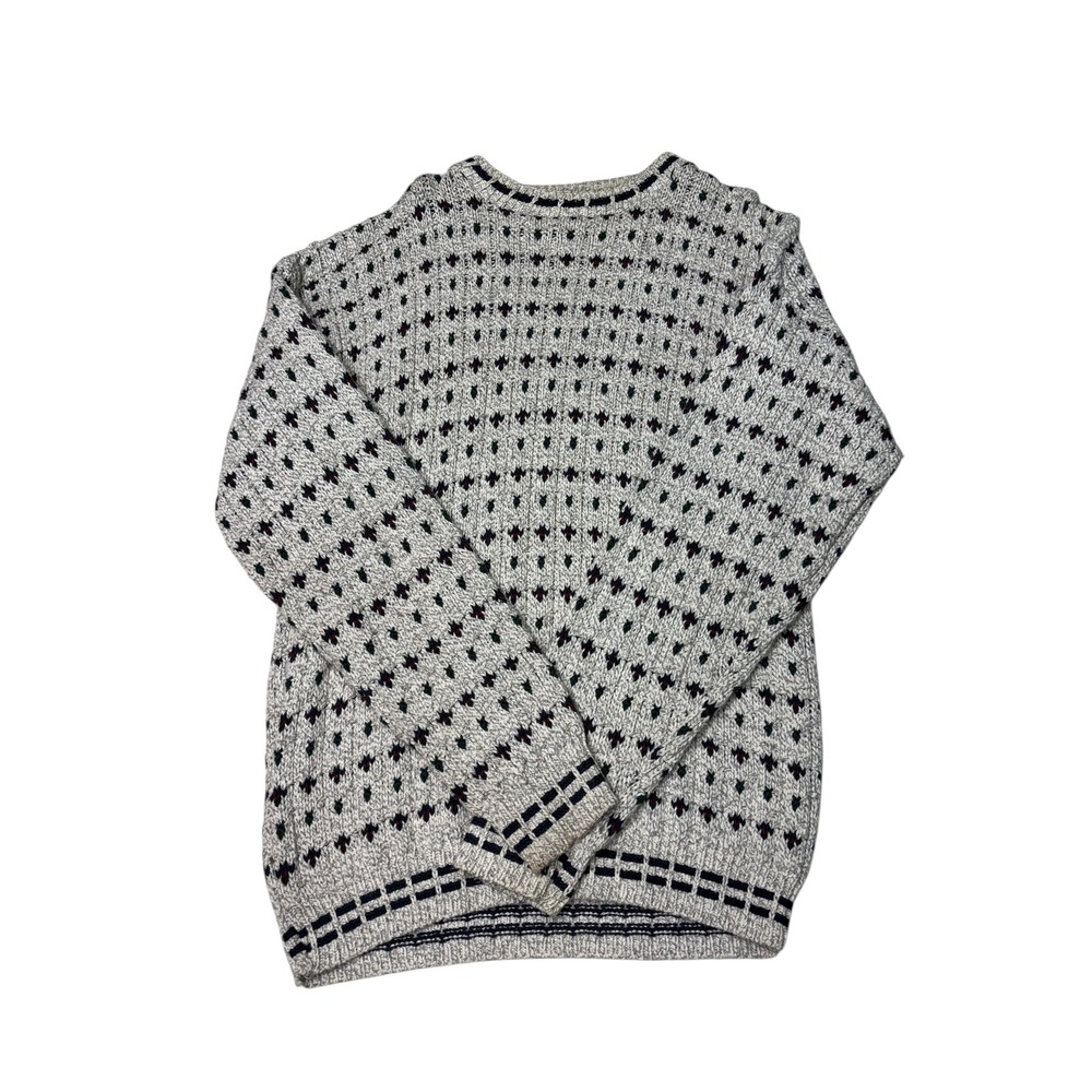 Jantzen Mens L/G Geometric Pattern Crewneck Sweater 100% Cotton‎ Made in USA